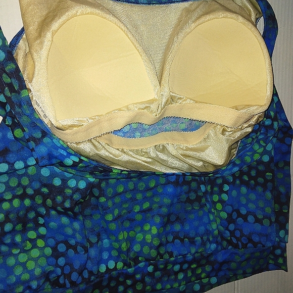 ☆NWT☆MAXINE OF HOLLYWOOD☆Plus Size 20W Beautiful & Slimming Blouson Tankini Top☆ - Picture 9 of 16
